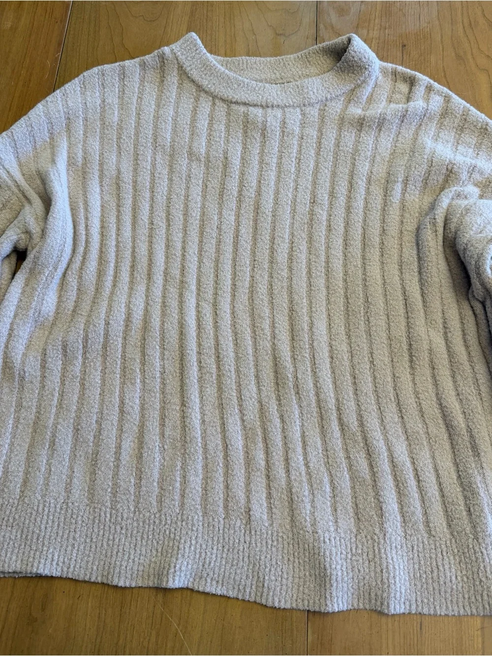 Cream Aerie Oversized Ribbed Sweater - XS
